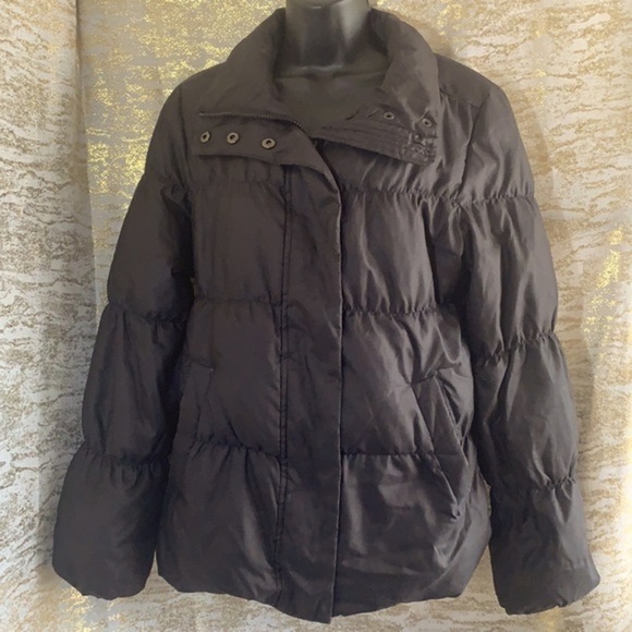 Gap Women’s Black Down Puffer Light Rain Jacket Size S - Picture 2 of 12